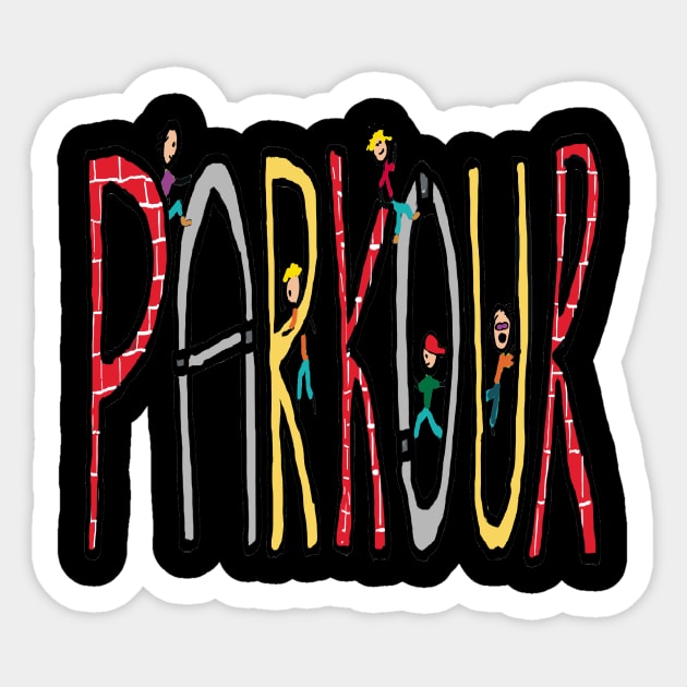 Parkour Sticker by Mark Ewbie